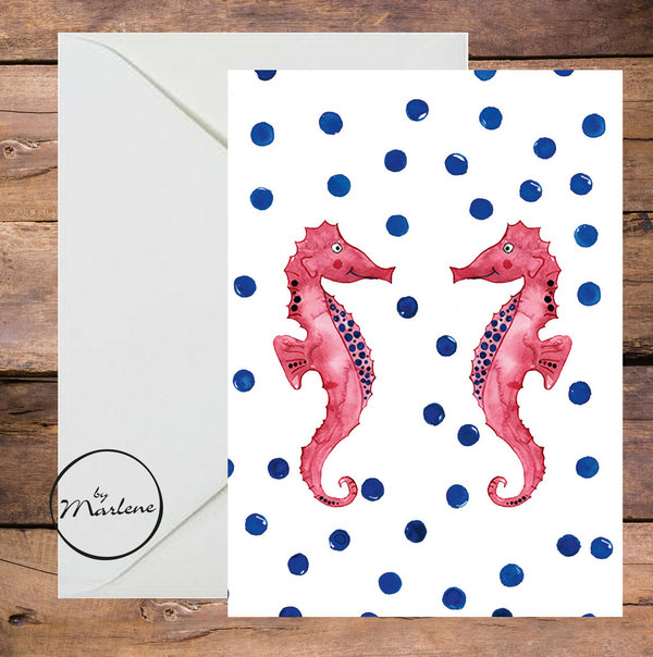 Postkarte Seepferdchen