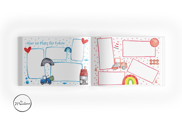 Freundebuch Kinder Baustelle  für Kindergarten Kinder und Schulkinder